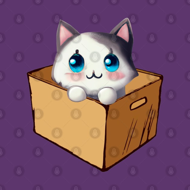 Cat in Cardboard Box by NsEo