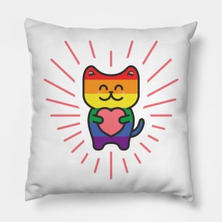 Cute Pride Love Cat Pillow