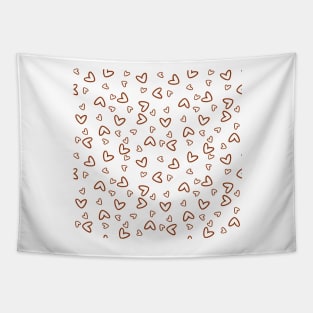 Brown Hearts Pattern Tapestry