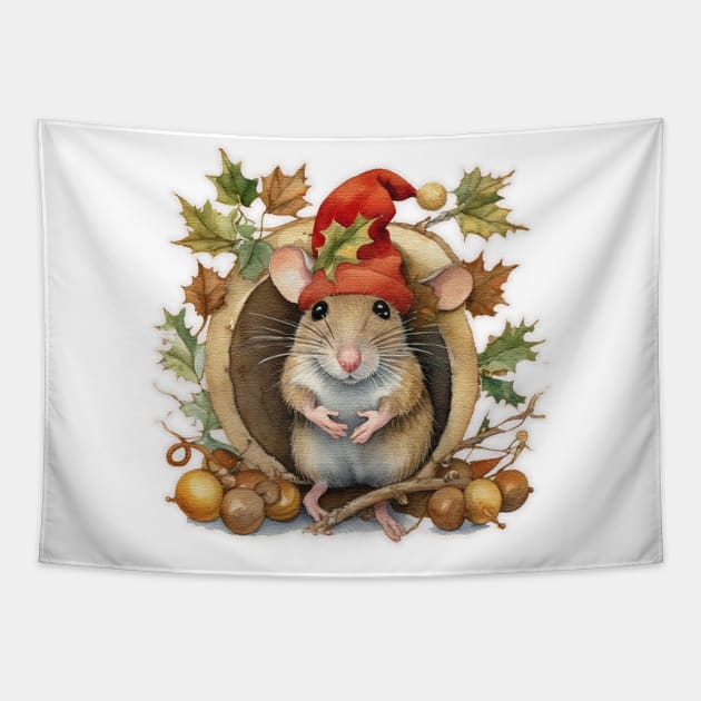 Christmas mouse Tapestry by JnS Merch Store