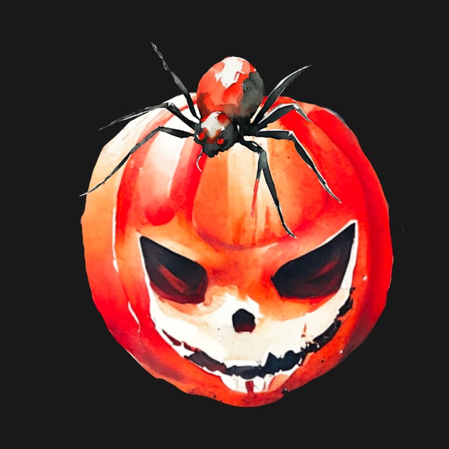 Pumpkin Skull Spider by swagmaven