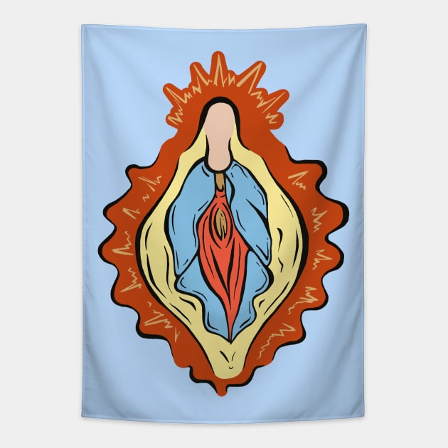 Vulva Mary - The Peach Fuzz Tapestry by ThePeachFuzz