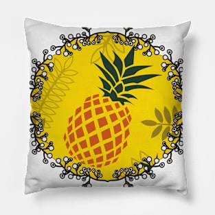 Pineapple Christmas Wreath - Tropical Holiday Pillow