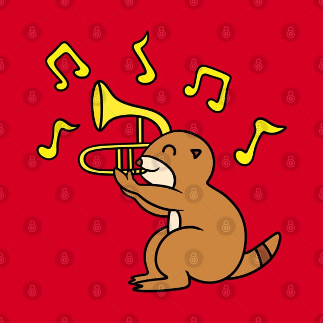 Squirrel playing trombone by Andrew Hau