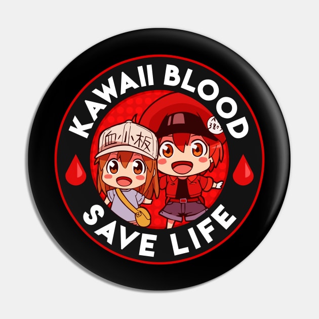 Kawaii Blood Cells Pin by gamergeek