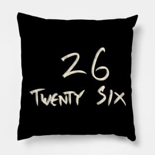 Hand Drawn Letter Number 26 Twenty Six Pillow