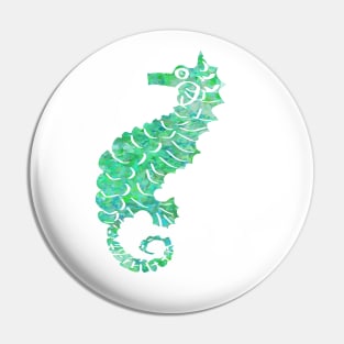 Seahorse Design in Turquoise and Greens Pin