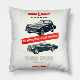 A vintage Triumph TR3 advert Pillow