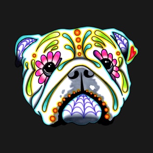 English Bulldog - Day of the Dead Sugar Skull Dog T-Shirt