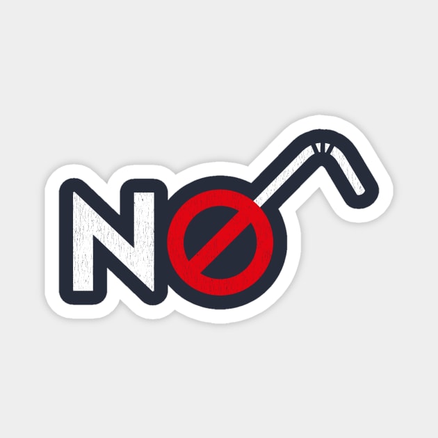 Say No To Plastic Straws - Iconic Symbol Magnet by bangtees