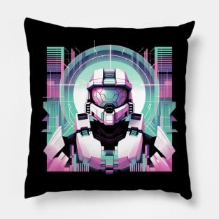 Master Chief Halo Xbox Vaporwave Pillow