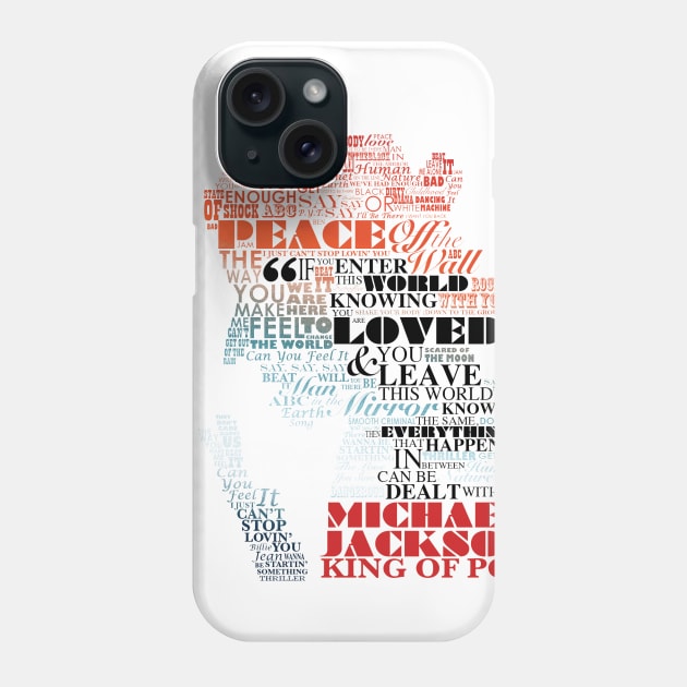 Michael Jackson - King Of Pop Typography - Type A Phone Case by Obtineo