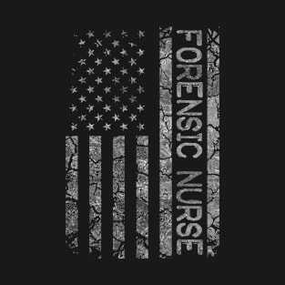 Funny Job Title Worker American Flag Forensic Nurse T-Shirt