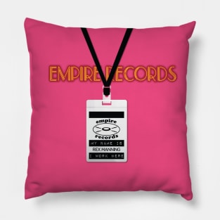 Empire Records Employee Badge - Rex Manning Pillow