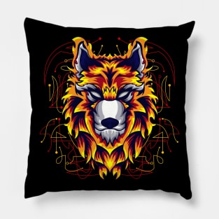 fire wolf hot Pillow