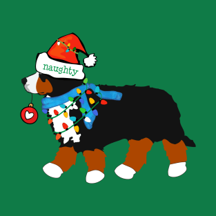 Naughty Christmas Bernese Mountain Dog T-Shirt