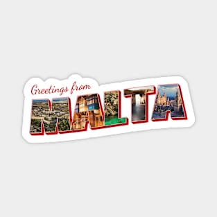 Greetings from Malta Vintage style retro souvenir Magnet