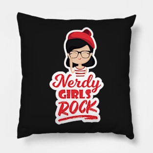 Nerdy Girls Rock Geek Nerd Pillow