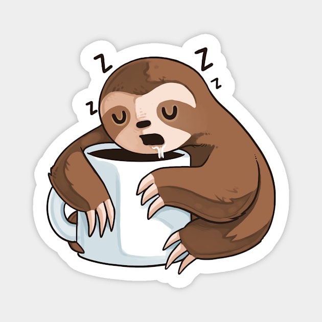 Coffee Sloth Magnet by Naolito