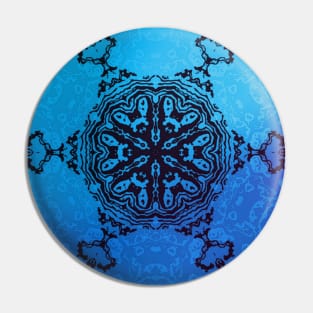 Hippie Blue Christmas Boho Snowflake Pin