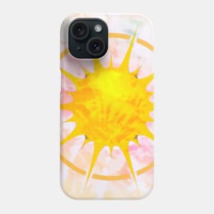 Abstract print in pastel colors, with sun graphic Phone Case