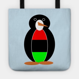 African American Penguin with African Diaspora Flag Tote