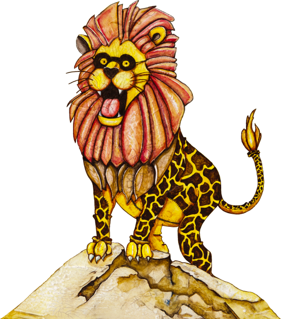 A lion with giraffe costume Kids T-Shirt by Timone