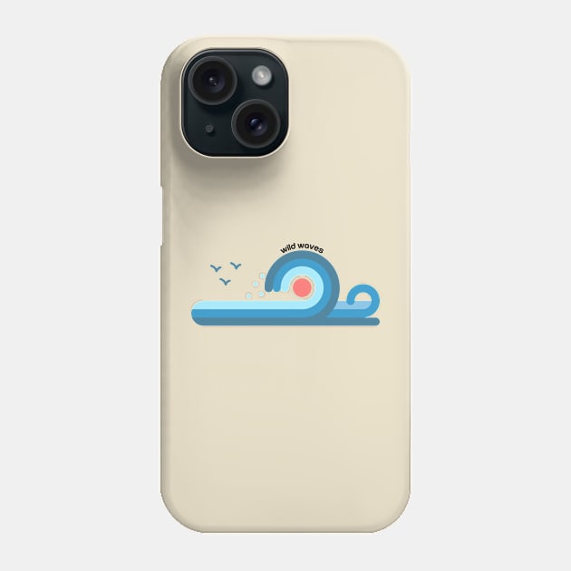 Wild Waves Phone Case by Qalbi studio