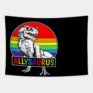 Allysaurus LGBT Tshirt Dinosaur Rainbow Flag Ally LGBT Pride Tapestry