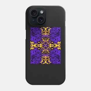 Miniature Aussie Tangle 13 Pattern in Purple and Gold Phone Case