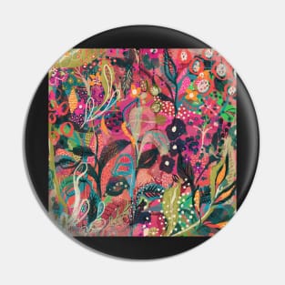 Abstract Watercolour floral Pin