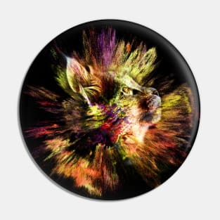 Catplosion - Colorful Prismatic Cat Design Pin