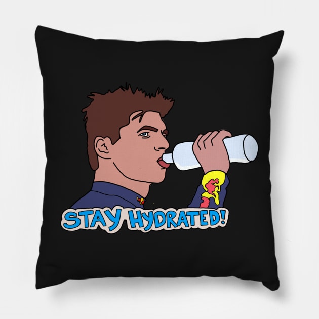 Max Verstappen- Stay Hydrated! Pillow by crashstappen