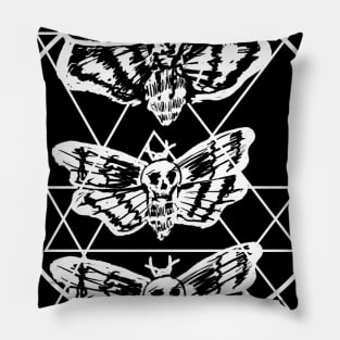 Death Moth Sacred Geometry Witchy Punk Goth Pillow