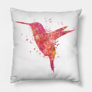 Hummingbird Birds Wild Forest Nature World Earth Free Flight Watercolor Pillow