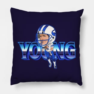 Steve Young - 90s Sports Style Caricature Design Pillow