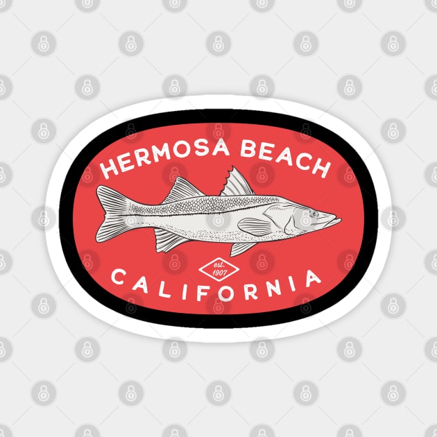 Hermosa Beach California Fishing Magnet by Eureka Shirts