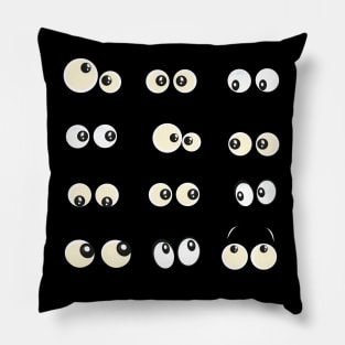 Glowing in the dark spooky eyes Halloween design Pillow