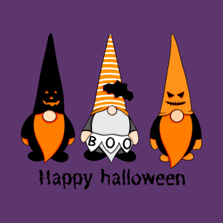 Cute Halloween Boo Gnomes Autumn Vibes T-Shirt