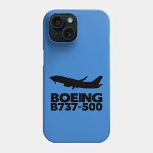 Boeing B737-500 Silhouette Print (Black) Phone Case