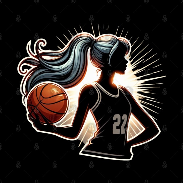 silhouette of female basketball player by EKLZR