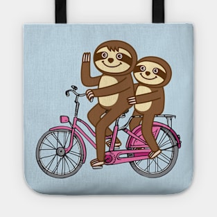 Sloths and bicycle Tote