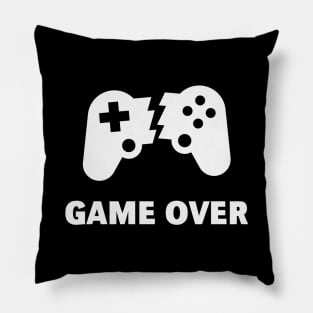 Broken Controller – Game Over (Gamer / Finish / White) Pillow