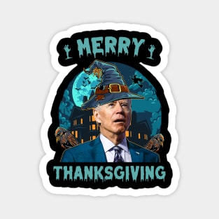 Funny Joe Biden Confused Merry Thanksgiving For Halloween Magnet