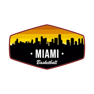 Miami Basketball Hexagonal Sunset T-Shirt