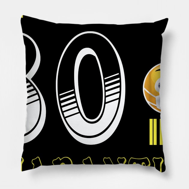 I Turned 80 in quarantine Funny face mask Toilet paper Pillow by Jane Sky