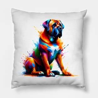 Colorful Tosa in Splashed Paint Art Style Pillow