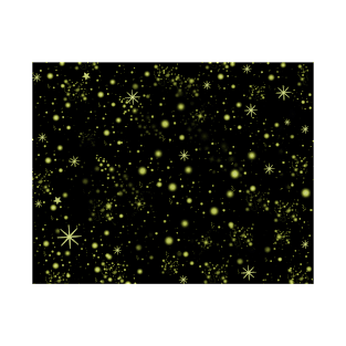 Night Sky Full of Tiny Yellow Stars Abstract Pattern T-Shirt