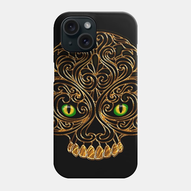 skull green eyes Phone Case by KHMISSA ART