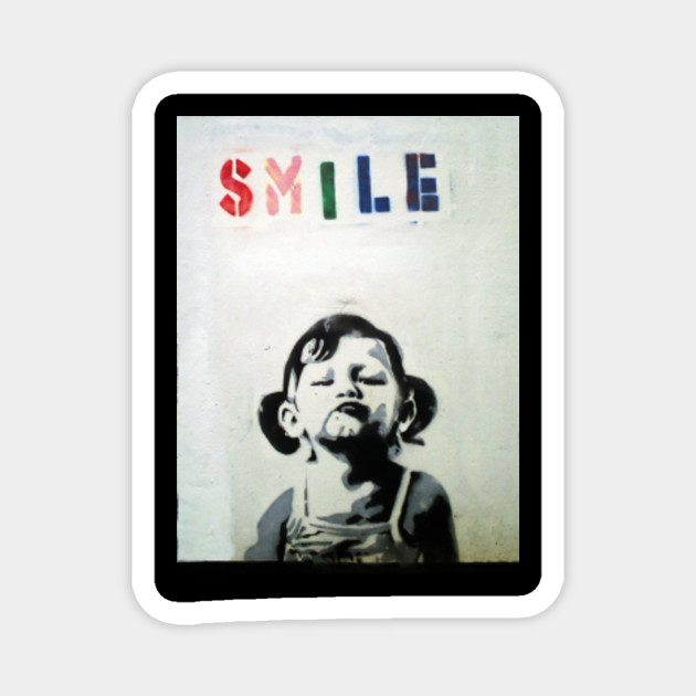 Banksy Smile Little Girl With Duck Face Banksy Graffiti Gifts Street Art Fans Magnes Teepublic Pl